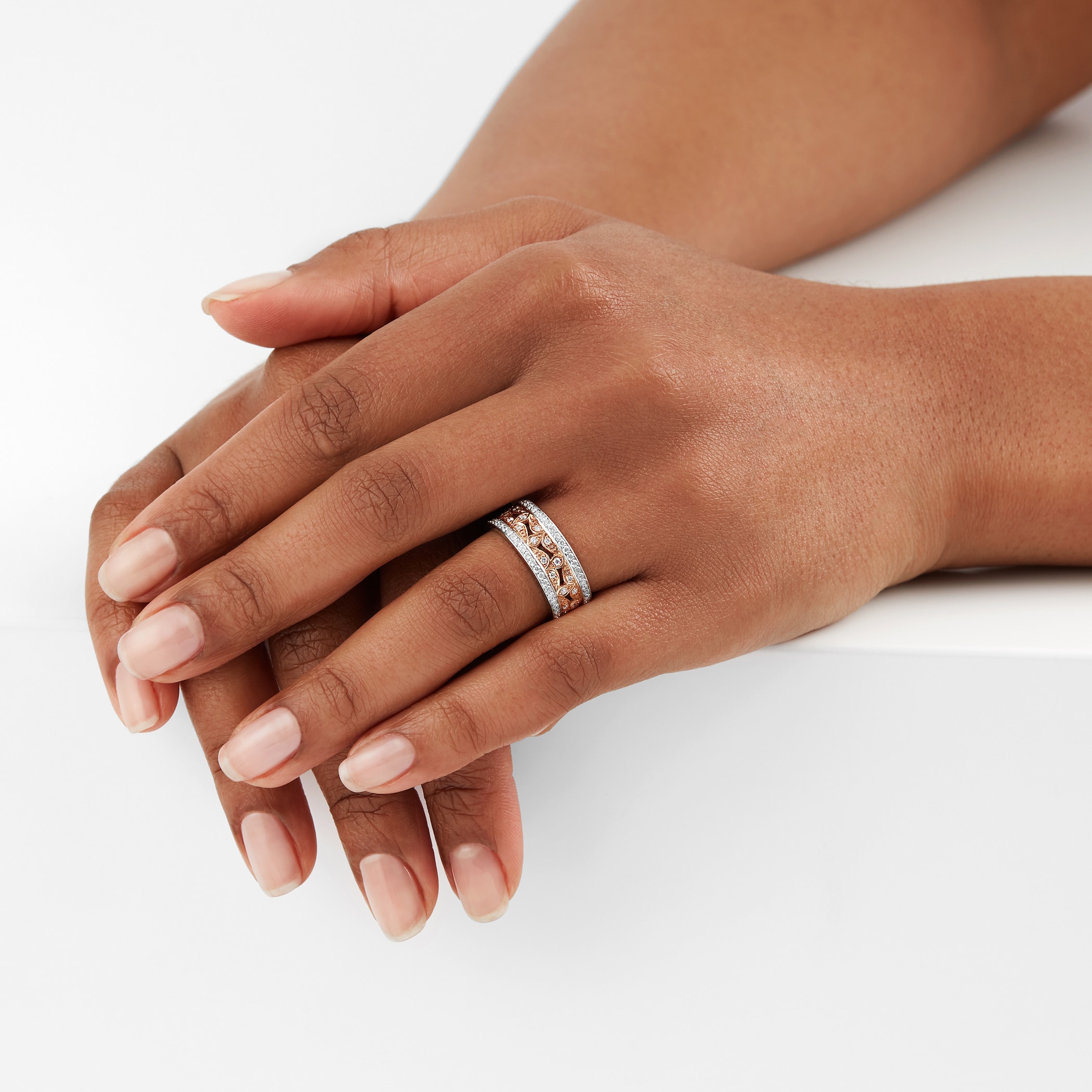 Mappin & Webb Empress 18ct White & Rose Gold 0.95cttw Diamond Eternity Ring Mappin & Webb Empress 18ct White & Rose Gold 0.95cttw Diamond Eternity Ring