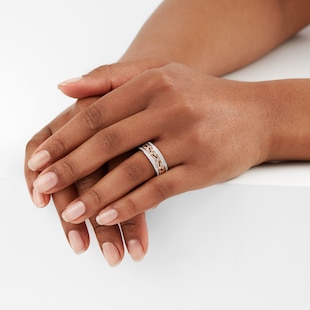Mappin & Webb Empress 18ct White & Rose Gold 0.95cttw Diamond Eternity Ring