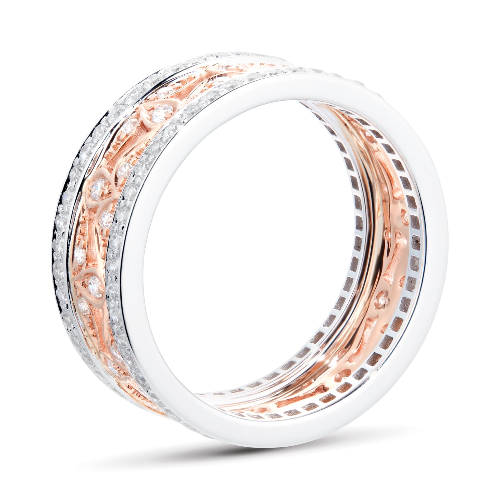 Mappin & Webb Empress 18ct White & Rose Gold 0.95cttw Diamond Eternity Ring Mappin & Webb Empress 18ct White & Rose Gold 0.95cttw Diamond Eternity Ring