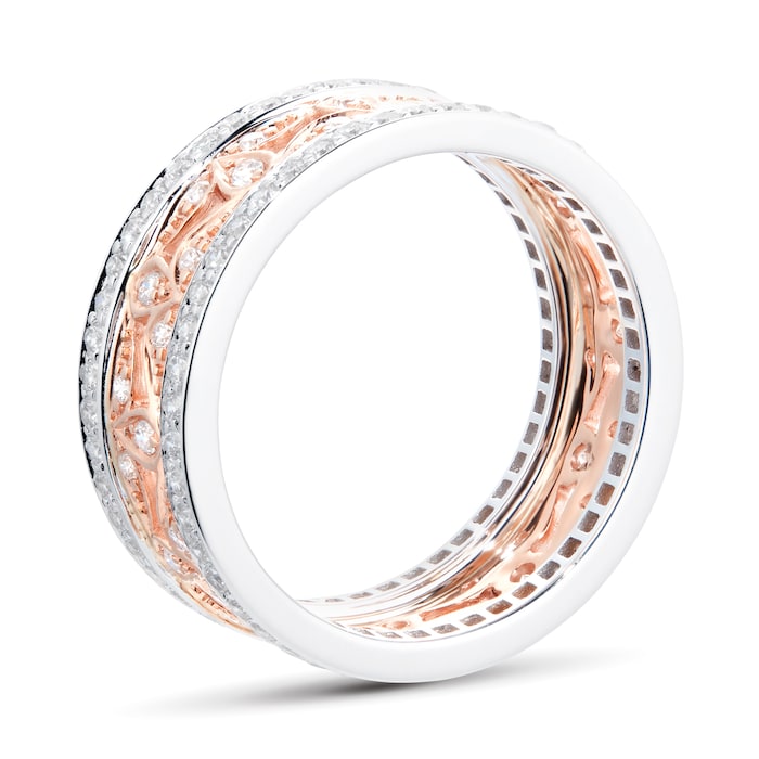 Mappin & Webb Empress 18ct White & Rose Gold 0.95cttw Diamond Eternity Ring - Ring Size K