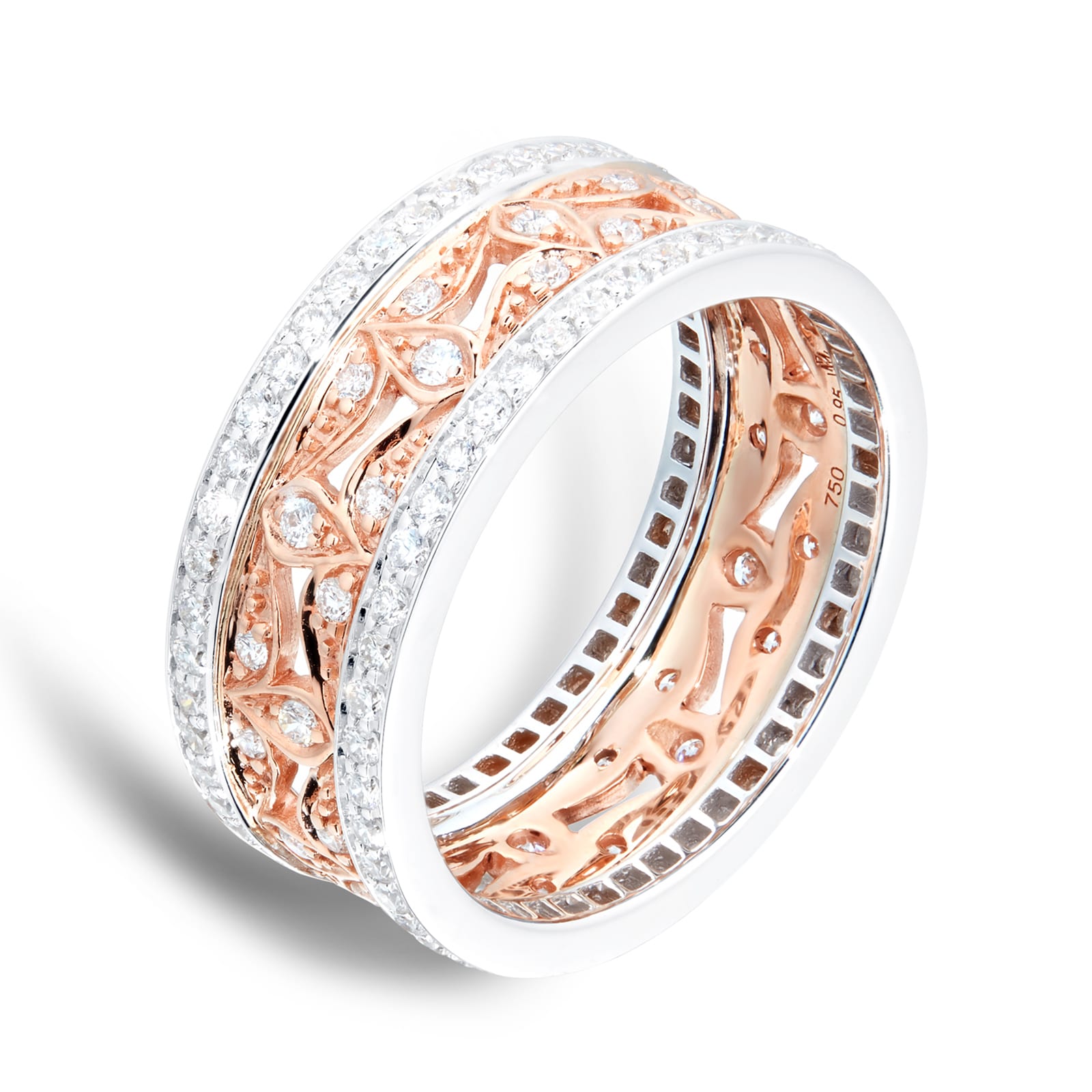 Mappin & Webb Empress 18ct White & Rose Gold 0.95cttw Diamond Eternity Ring Mappin & Webb Empress 18ct White & Rose Gold 0.95cttw Diamond Eternity Ring