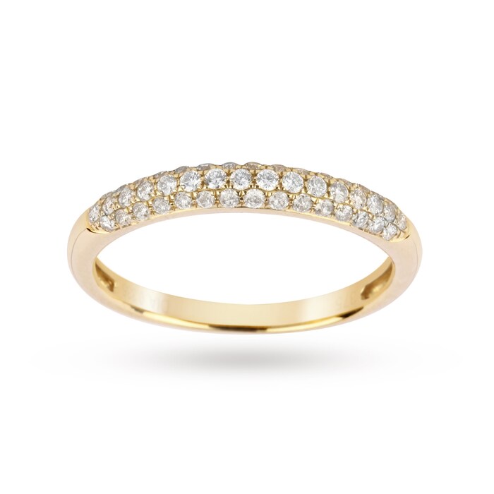 Goldsmiths Brilliant Cut 0.33 Carat Total Weight Pave Set Diamond Ring In 9 Carat White Gold