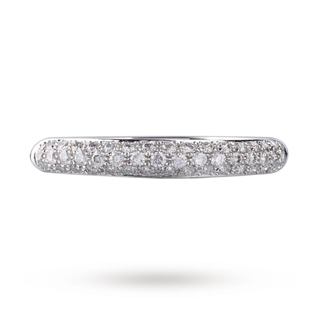 Goldsmiths Brilliant Cut 0.33 Carat Total Weight Pave Set Diamond Ring In 9 Carat White Gold