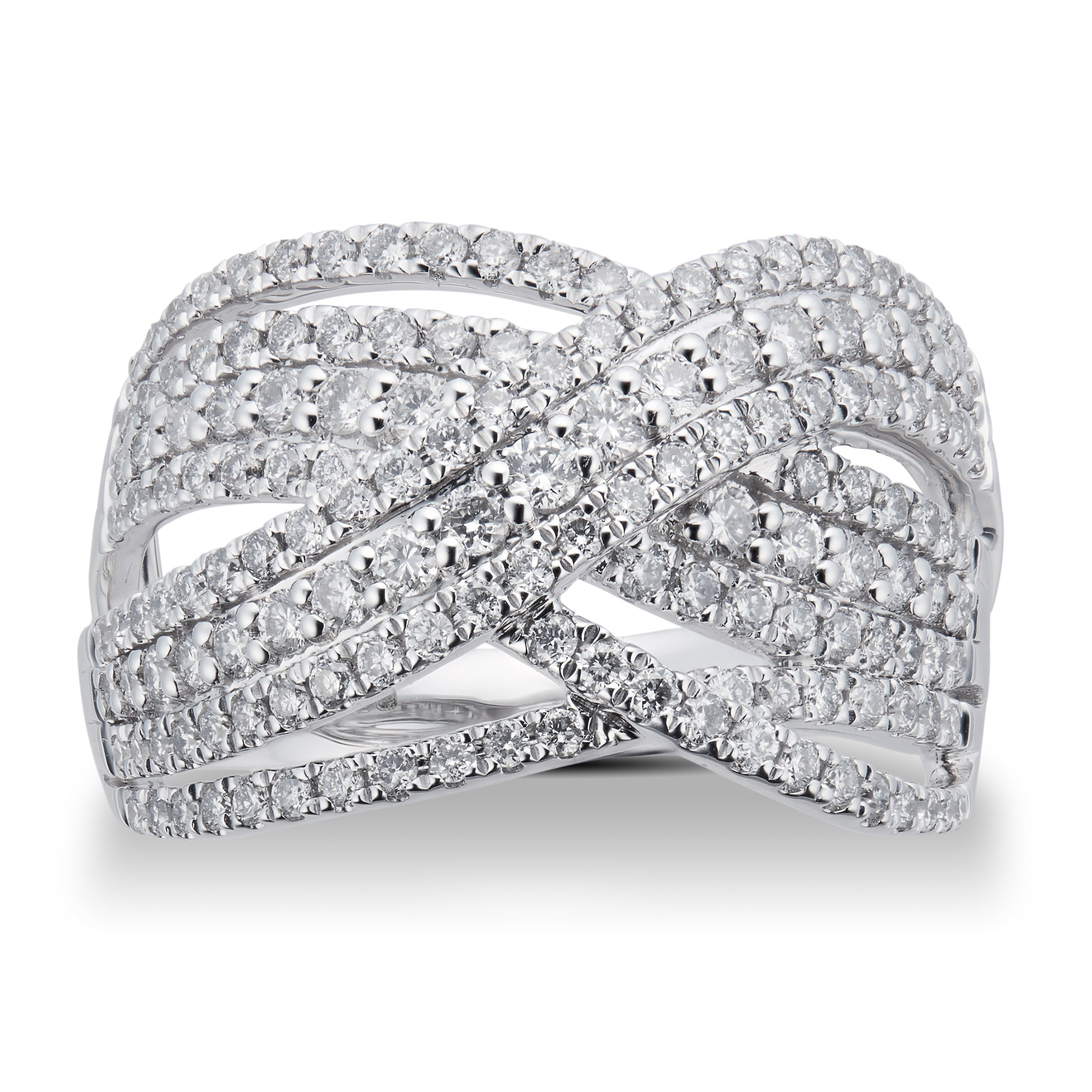 Click to view product details and reviews for Brilliant Cut 100 Carat Total Weight Diamond Wrap Ring In 9 Carat White Gold Ring Size M.