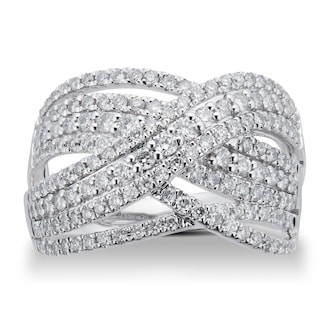 Goldsmiths Brilliant Cut 1.00 Carat Total Weight Diamond Wrap Ring In 9 Carat White Gold Goldsmiths Brilliant Cut 1.00 Carat Total Weight Diamond Wrap Ring In 9 Carat White Gold