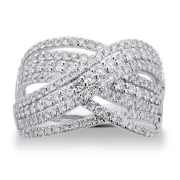 06071022 - Brilliant Cut 1.00 Carat Total Weight Diamond Wrap Ring In 9 Carat White Gold