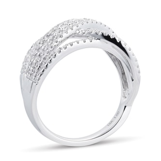 Goldsmiths Brilliant Cut 1.00 Carat Total Weight Diamond Wrap Ring In 9 Carat White Gold Goldsmiths Brilliant Cut 1.00 Carat Total Weight Diamond Wrap Ring In 9 Carat White Gold