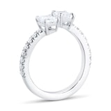 Mappin & Webb Platinum Toi et Moi 1.20cttw Emerald Cut Ring With Diamond Set Shoulders