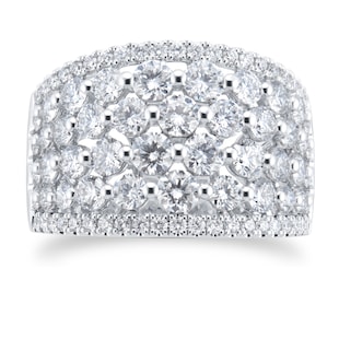 Mappin & Webb 18ct White Gold 2.95cttw Brilliant Cut Wide Dress Ring
