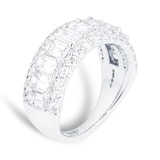 Mappin & Webb 18ct White Gold 3.58cttw Emerald Cut Multi Row Diamond Ring