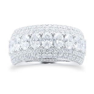 Mappin & Webb 18ct White Gold 3.28cttw Multi Row Diamond Dress Ring