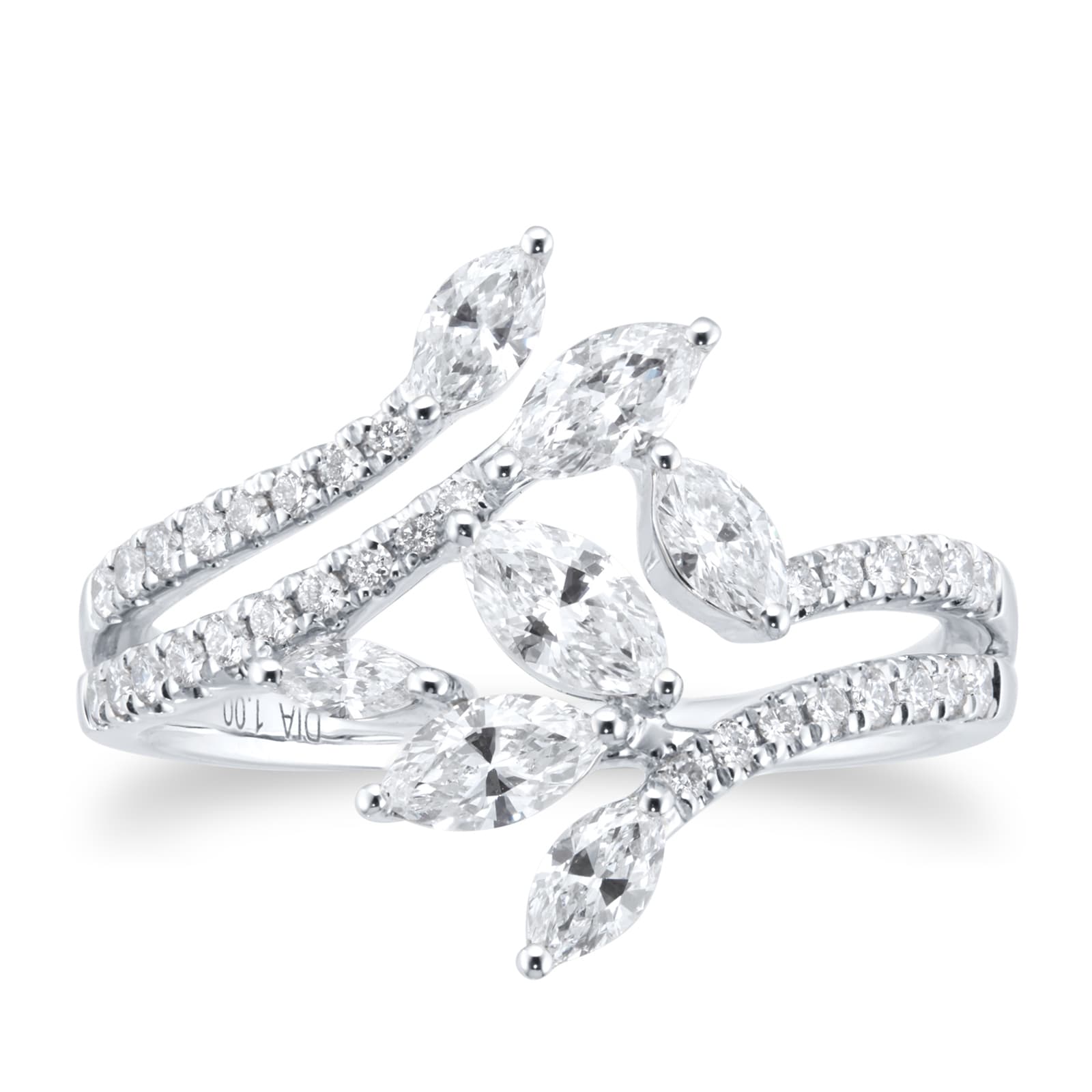Mappin & Webb Vinea 18ct White Gold 1.00cttw Diamond Vine Ring Mappin & Webb Vinea 18ct White Gold 1.00cttw Diamond Vine Ring