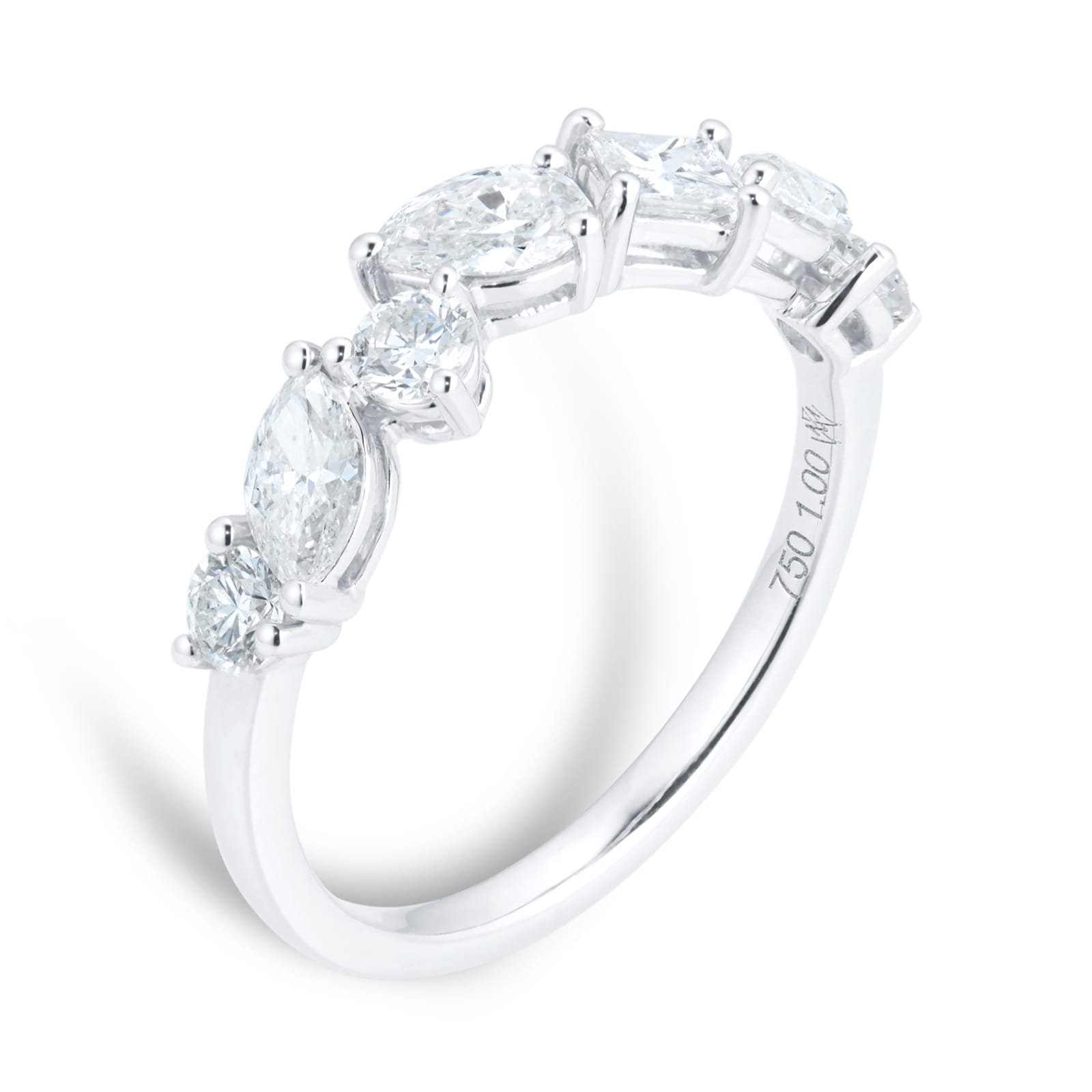 Mappin & Webb Riveret 18ct White Gold 1.00cttw Mixed Cut Diamond Ring Mappin & Webb Riveret 18ct White Gold 1.00cttw Mixed Cut Diamond Ring
