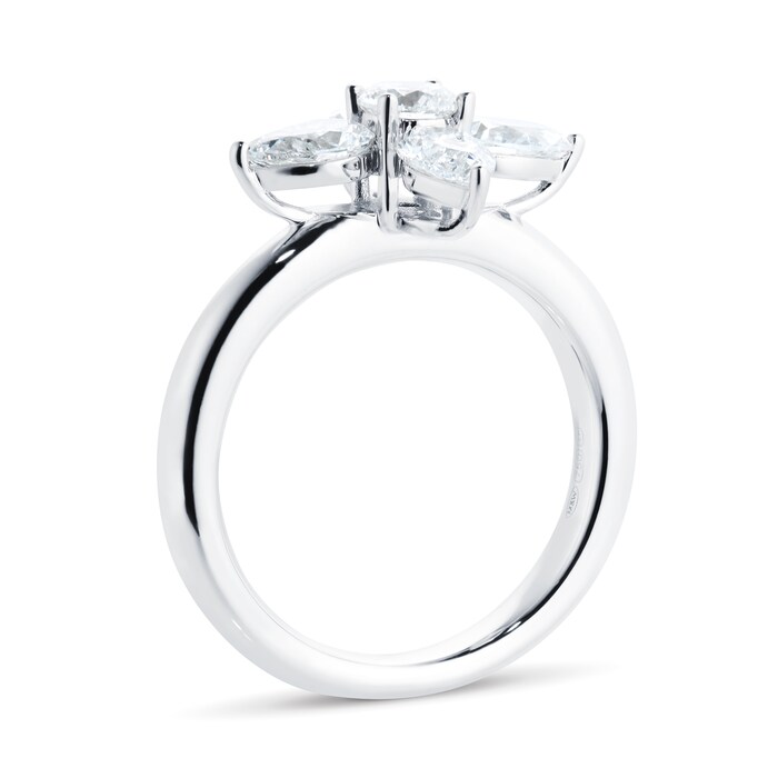 Mappin & Webb 18ct White Gold 1.64ct Pear Cut Diamond & 0.36cttw Brilliant Cut Star Ring