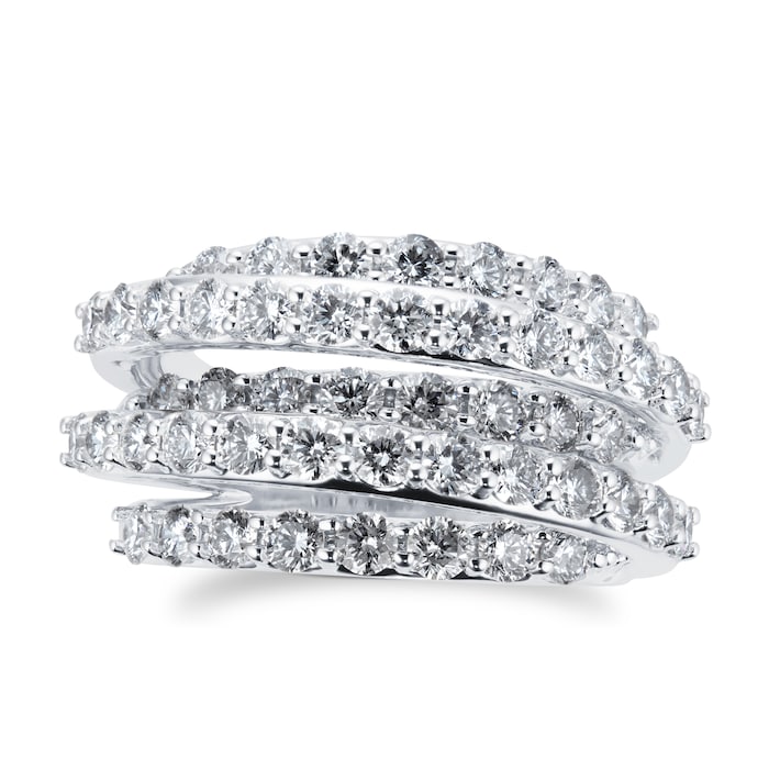 Mappin & Webb 18ct White Gold 2.62cttw Diamond Spiral Dress Ring - Ring Size N