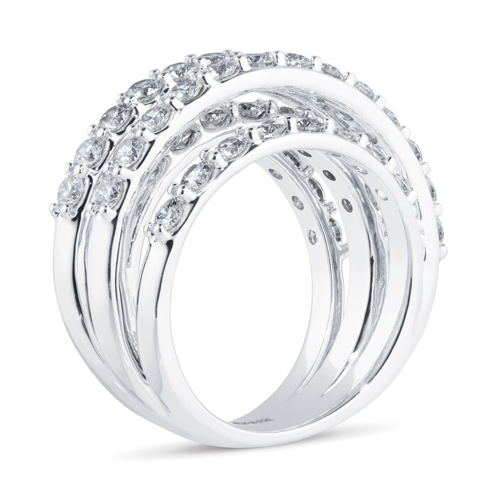 Mappin & Webb 18ct White Gold 2.62cttw Diamond Spiral Dress Ring - Ring Size N