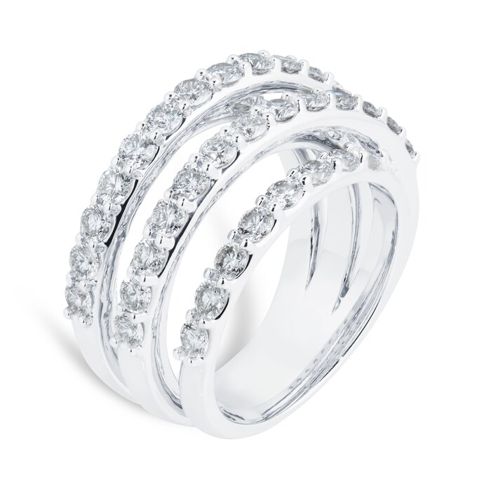 Mappin & Webb 18ct White Gold 2.62cttw Diamond Spiral Dress Ring - Ring Size N