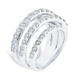 Mappin & Webb 18ct White Gold 2.62cttw Diamond Spiral Dress Ring - Ring Size N