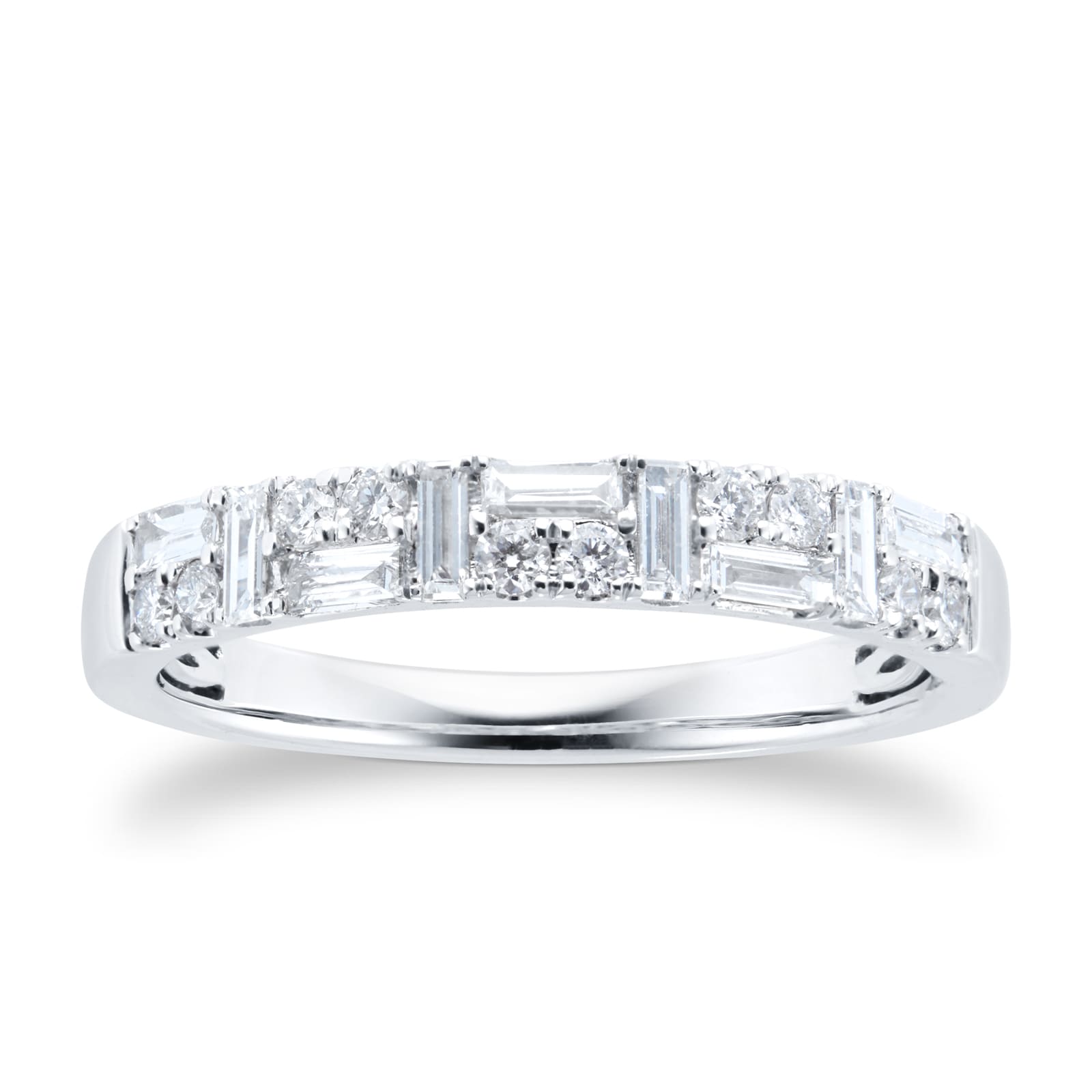 Goldsmiths 18ct White Gold 0.42cttw Mixed Cut Band Ring Goldsmiths 18ct White Gold 0.42cttw Mixed Cut Band Ring