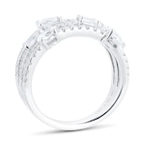 Mappin & Webb Riveret 18ct White Gold 1.10cttw Diamond Three Row Ring