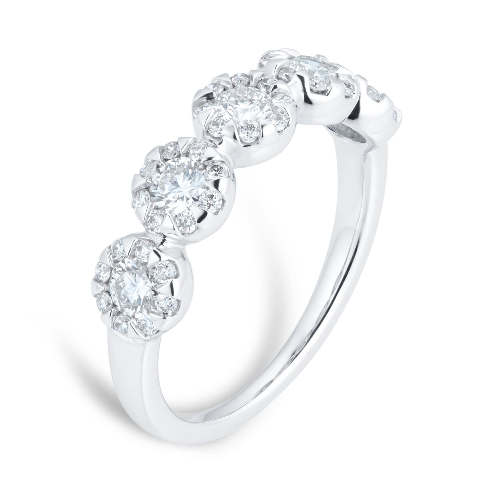 Mappin & Webb Masquerade 18ct White Gold 0.80cttw Diamond Illusion Set Ring Mappin & Webb Masquerade 18ct White Gold 0.80cttw Diamond Illusion Set Ring