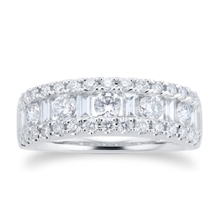 Mappin & Webb 18ct White Gold 1.00cttw Mixed Cut Diamond Dress Ring