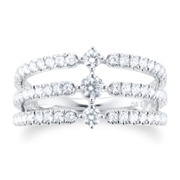 06071071 - 18ct White Gold 0.70ct Diamond Linear Band Ring