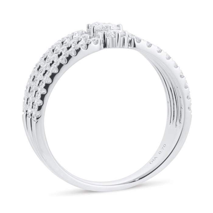 Goldsmiths 18ct White Gold 0.70ct Diamond Linear Band Ring