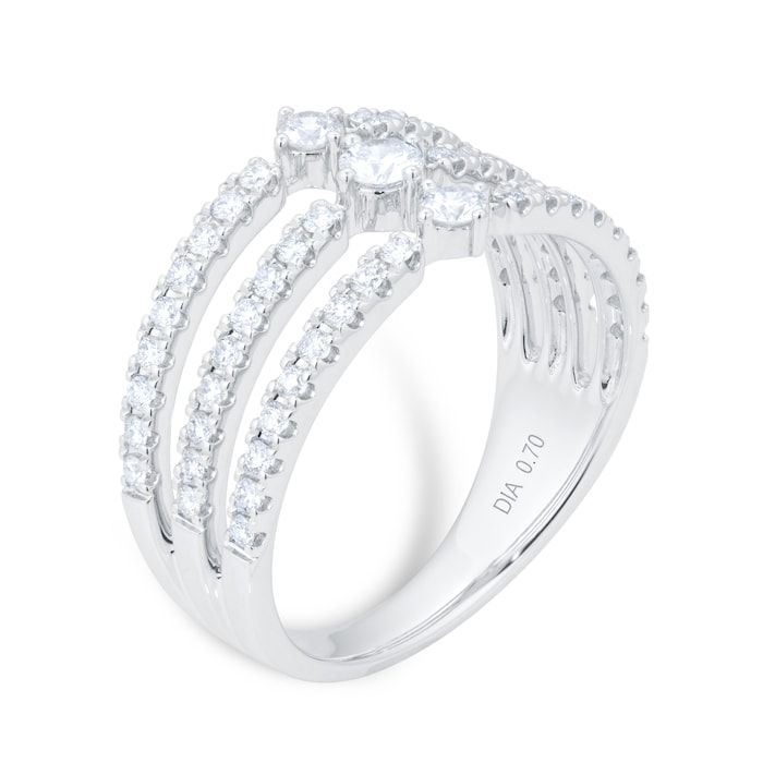 Goldsmiths 18ct White Gold 0.70ct Diamond Linear Band Ring