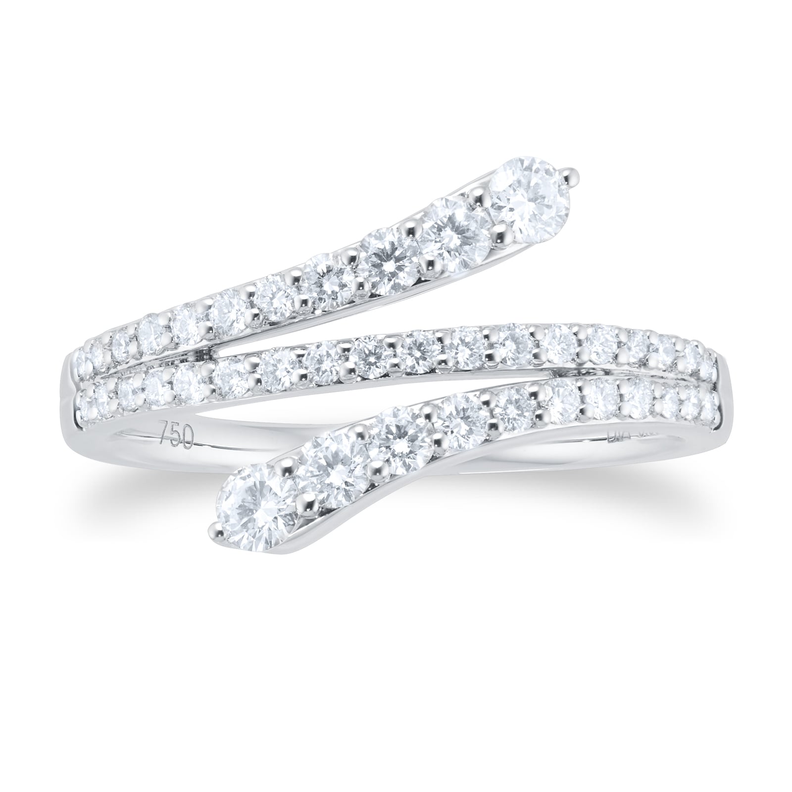 Goldsmiths 18ct White Gold 0.60ct Diamond Double Spiral Ring Goldsmiths 18ct White Gold 0.60ct Diamond Double Spiral Ring