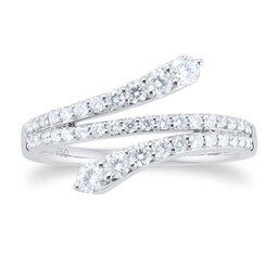 06071072 - 18ct White Gold 0.60ct Diamond Double Spiral Ring
