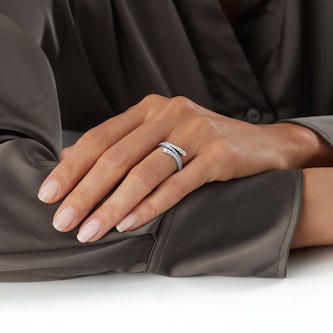 Goldsmiths 18ct White Gold 0.60ct Diamond Double Spiral Ring