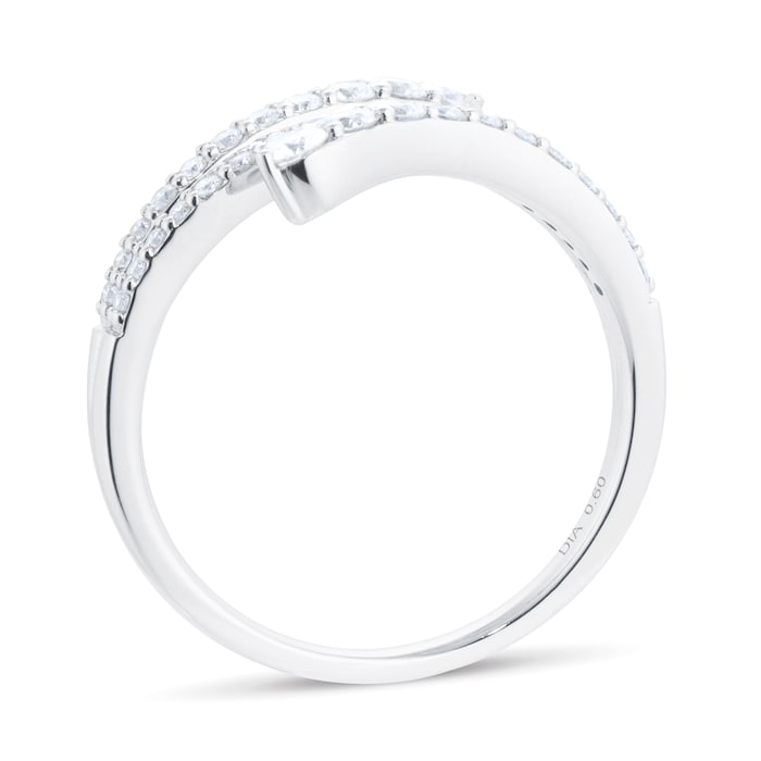 Goldsmiths 18ct White Gold 0.60ct Diamond Double Spiral Ring