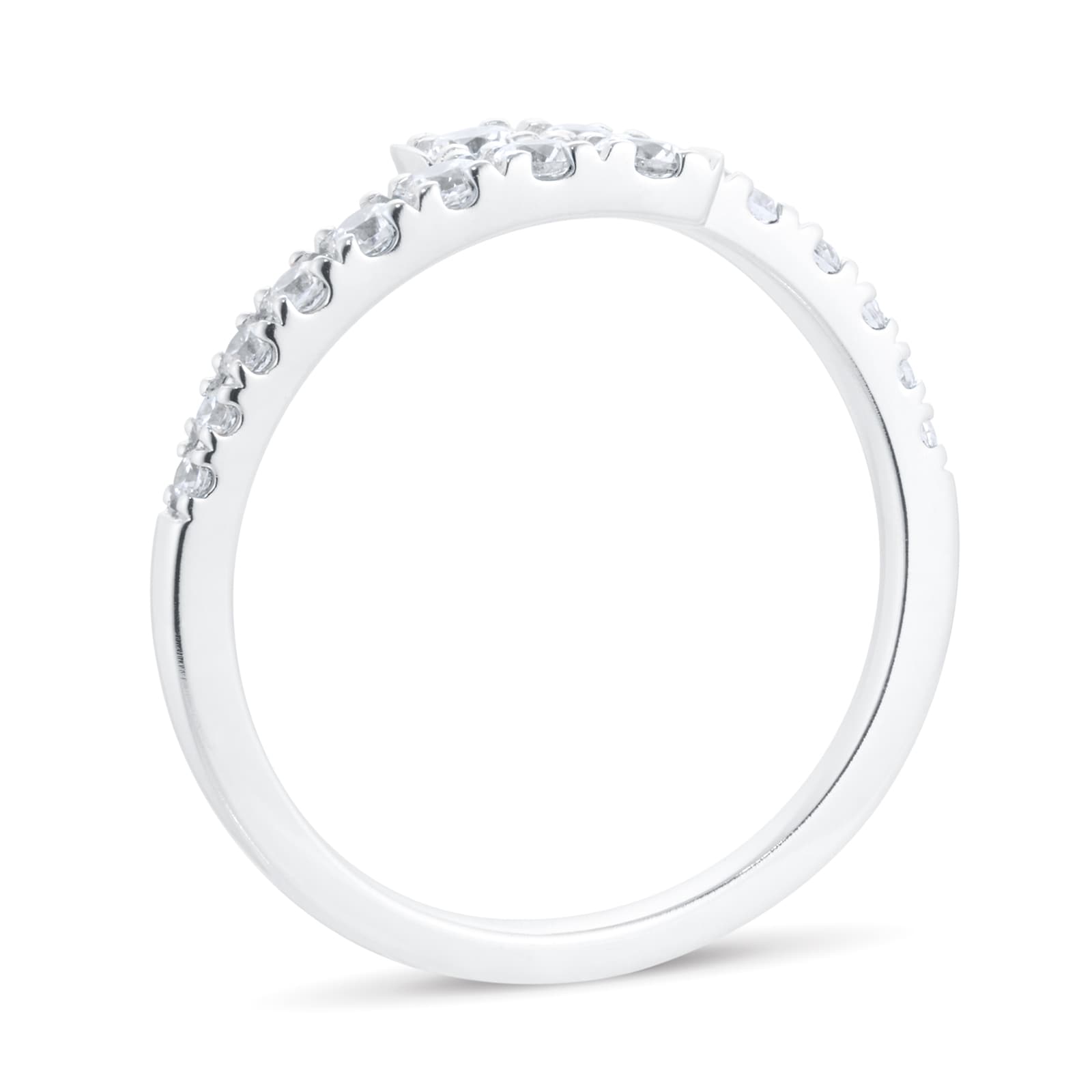 Goldsmiths 18ct White Gold 0.50ct Diamond Spiral Ring - Ring Size M