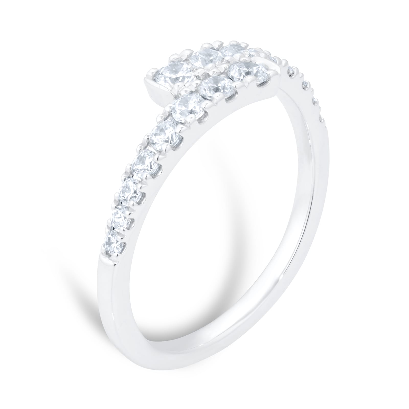 Goldsmiths 18ct White Gold 0.50ct Diamond Spiral Ring - Ring Size M