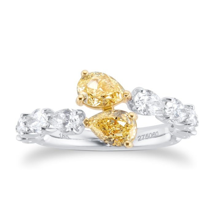 Mappin & Webb 18ct Yellow & White Pear Cut Diamond Ring