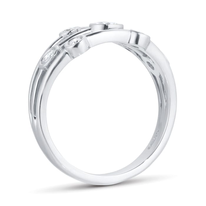 Goldsmiths 18ct White Gold 0.44ct Diamond Multi Bezel Ring