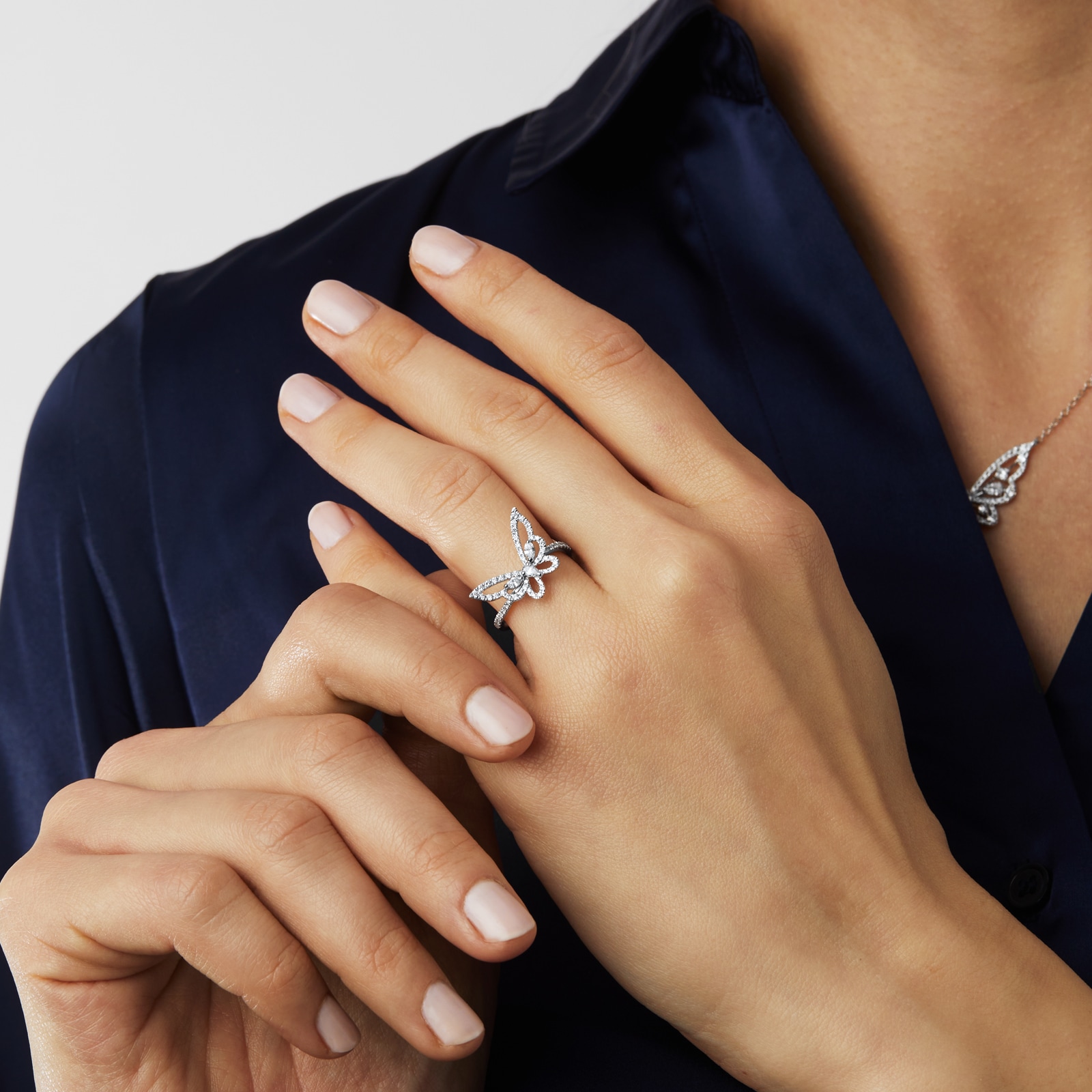 Mappin & Webb Limited Edition Riveret 18ct White Gold 0.50cttw Diamond Butterfly Ring Mappin & Webb Limited Edition Riveret 18ct White Gold 0.50cttw Diamond Butterfly Ring