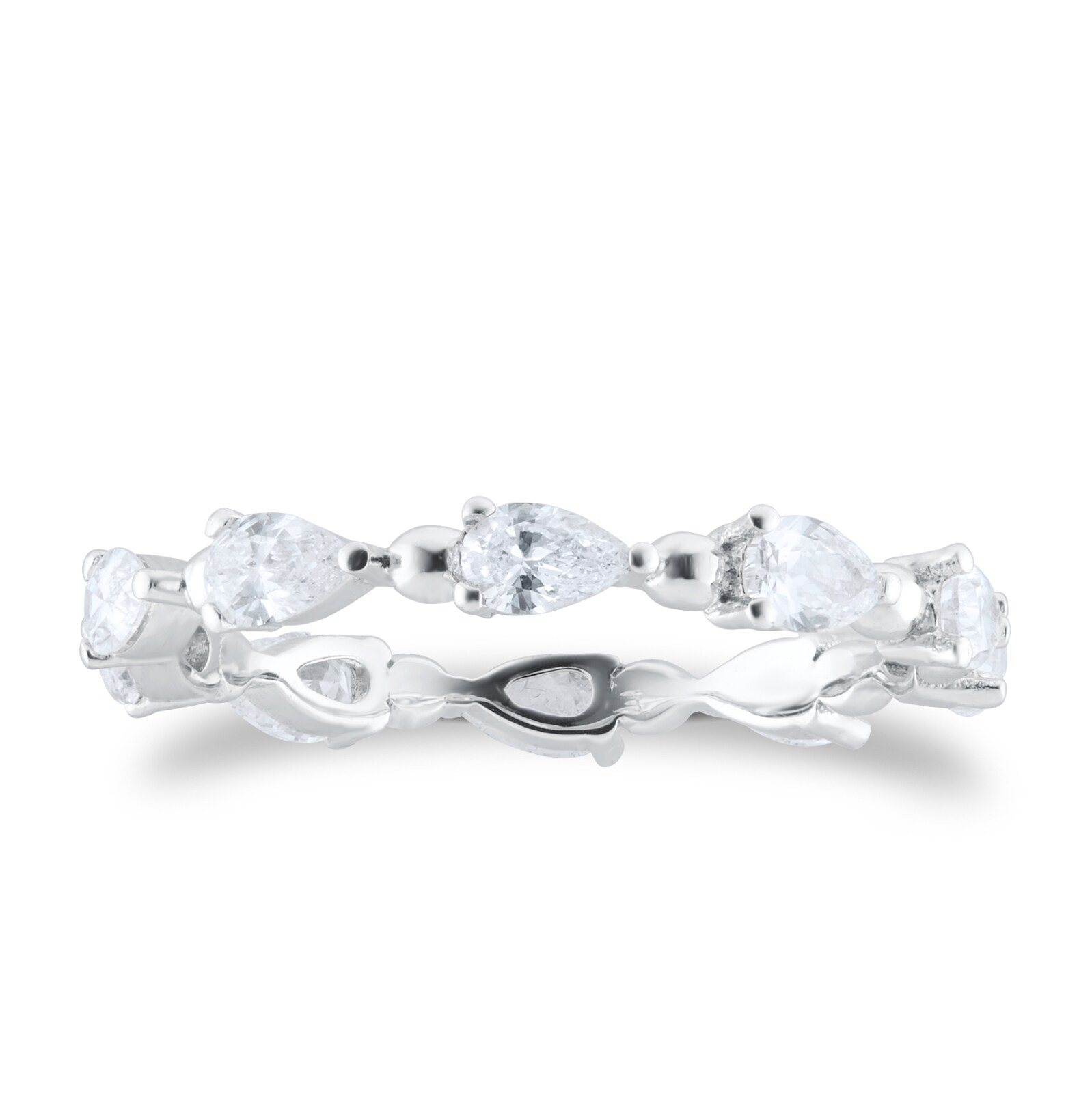 Goldsmiths 18ct White Gold 1.00cttw Pear Cut Eternity Ring Goldsmiths 18ct White Gold 1.00cttw Pear Cut Eternity Ring