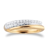 Goldsmiths 18ct Yellow & White Gold 0.30cttw Diamond Bypass Ring