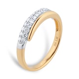 Goldsmiths 18ct Yellow & White Gold 0.30cttw Diamond Bypass Ring