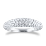 Goldsmiths 18ct White Gold 0.60cttw Diamond Pave Tapered Ring