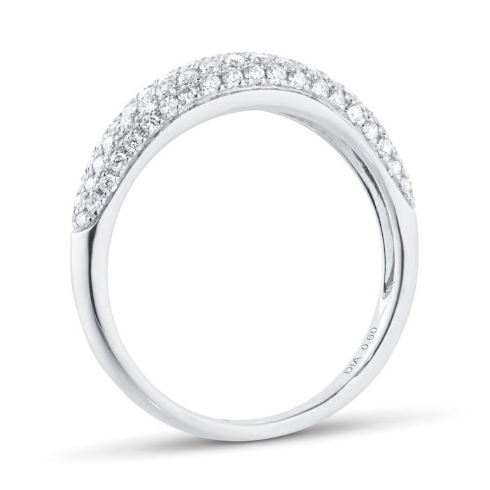 Goldsmiths 18ct White Gold 0.60cttw Diamond Pave Tapered Ring