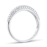 Goldsmiths 18ct White Gold 0.60cttw Diamond Pave Tapered Ring