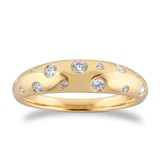 Goldsmiths 9ct Yellow Gold 0.35cttw Diamond Flush Set Scatter Ring