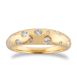 06071110130 - 9ct Yellow Gold 0.35cttw Diamond Flush Set Scatter Ring - RingSize M