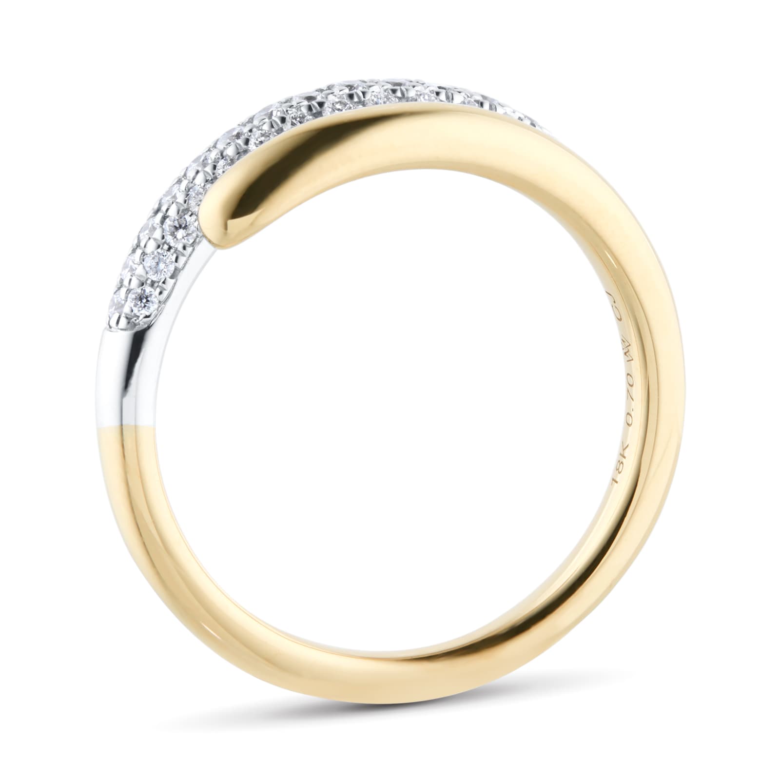 Mappin & Webb Libretto 18ct Yellow Gold 0.33cttw Diamond Pave Ring