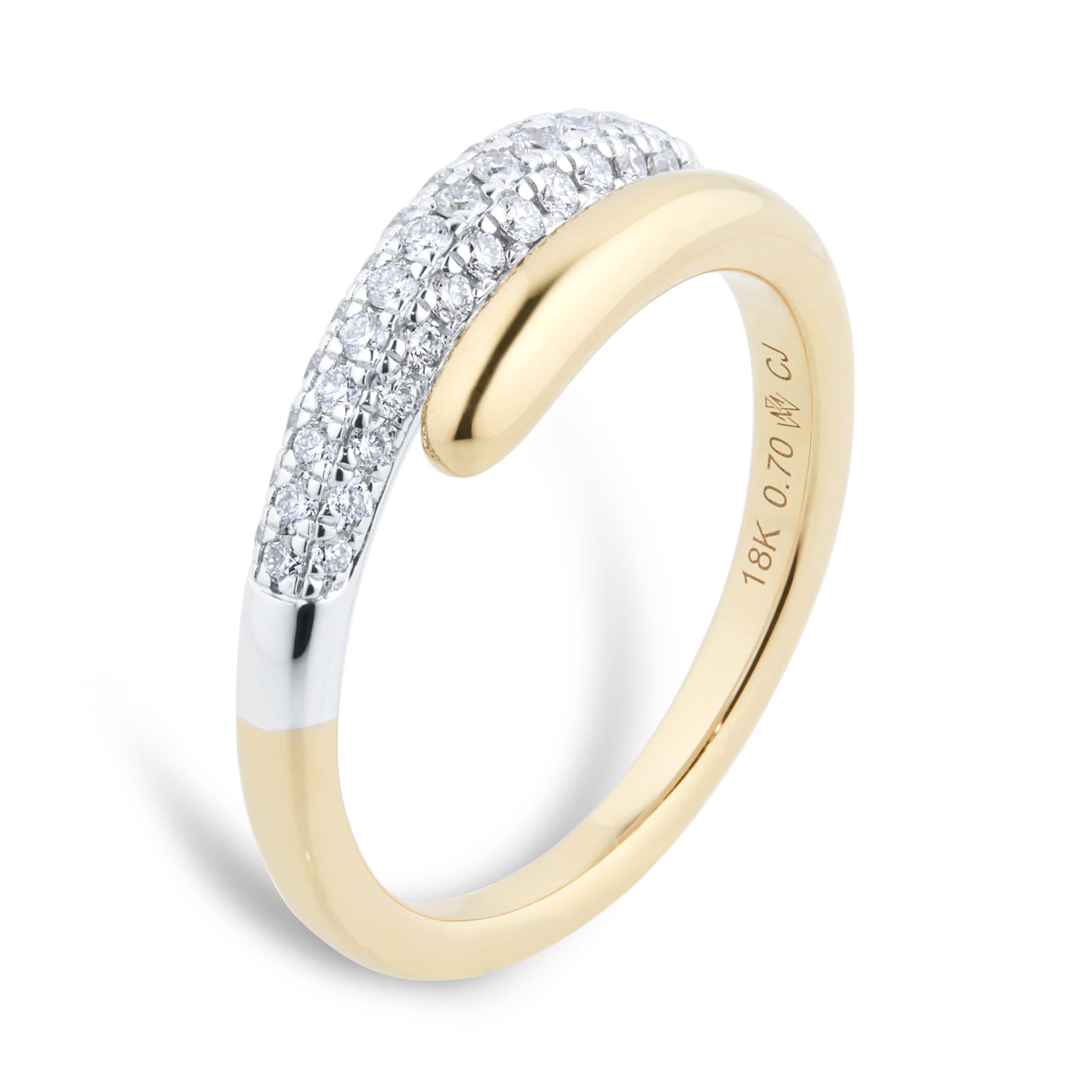 Mappin & Webb Libretto 18ct Yellow Gold 0.33cttw Diamond Pave Ring