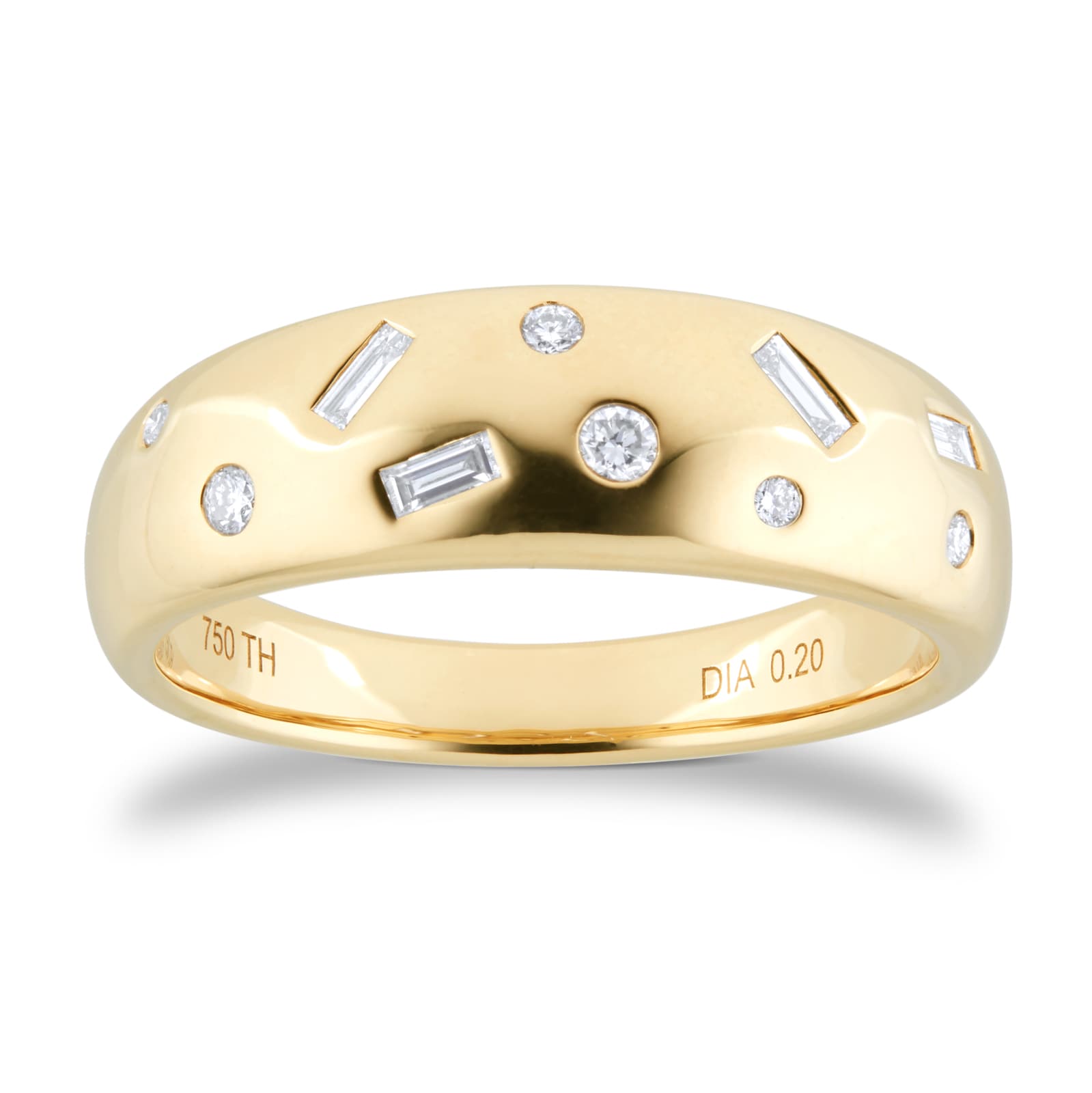 Gossamer 18ct Yellow Gold 0.20cttw Flush Diamond Ring - Ring Size M