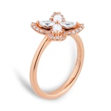 Goldsmiths 18ct Rose Gold 0.69cttw Marquise and Brilliant Cut Floral Ring